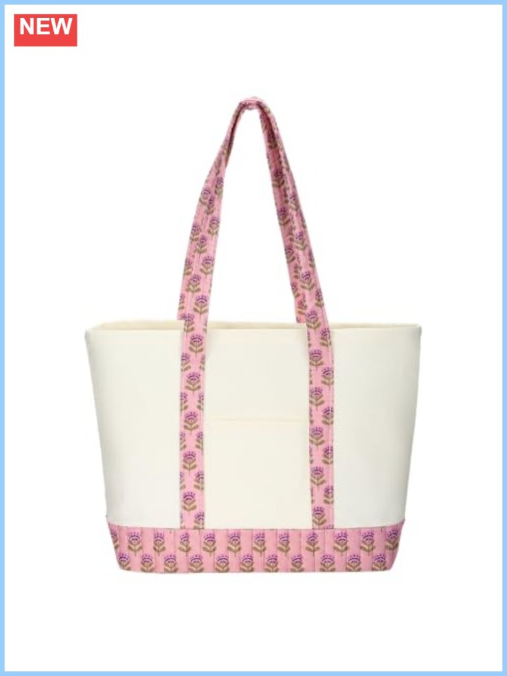 Quilted Floral Canvas Tote Bag with Handles Bridesmaid Gift